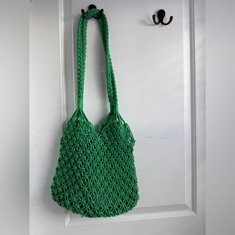 Green Braided Women's Bag
